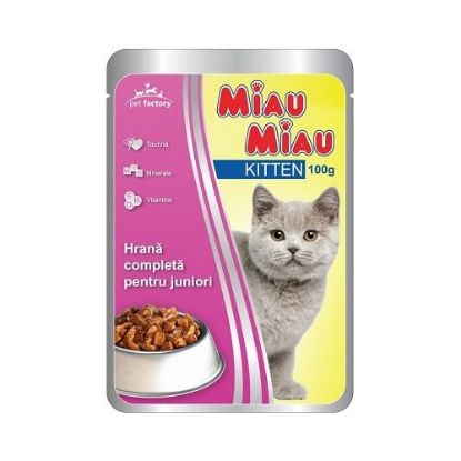 Poza cu Plic Miau Miau pentru junior 100 g