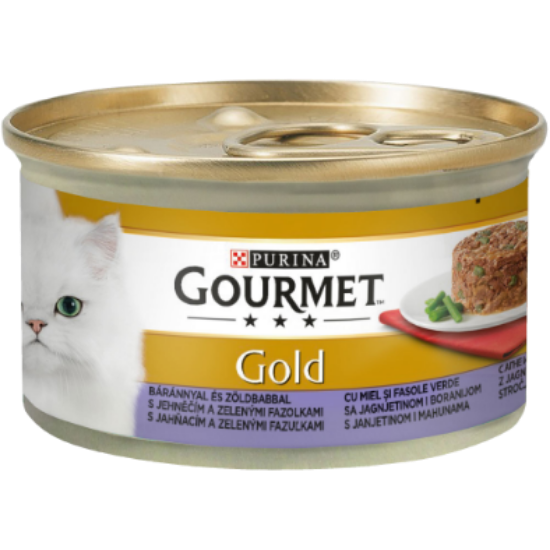 Poza cu Purina Gourmet Gold, Rețete Rafinate, Miel și Fasole verde, 85g