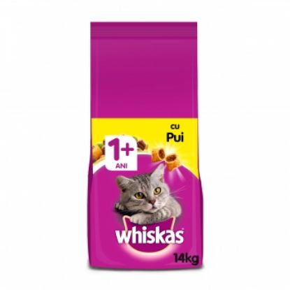 Poza cu WHISKAS Adult, Pui, hrană uscată pisici, 14kg