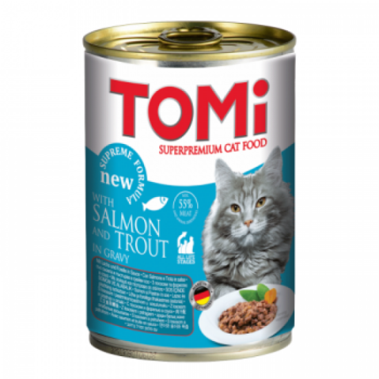 Poza cu Conserva pentru pisici, Tomi cu Somon si Pastrav, 400 g